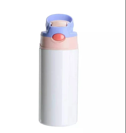 12oz Kids Sublimation Tumblers with colored lids and straw