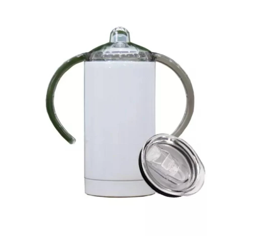 Sublimation Sippy Cup Tumbler Single Lid Round or Double Lids Straight (12oz Insulated)