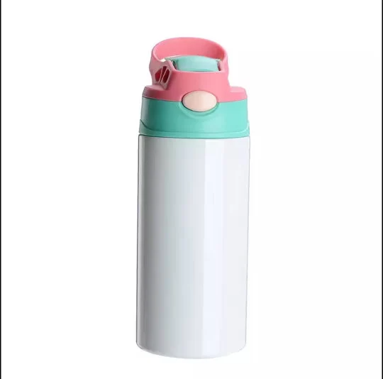 12oz Kids Sublimation Tumblers with colored lids and straw