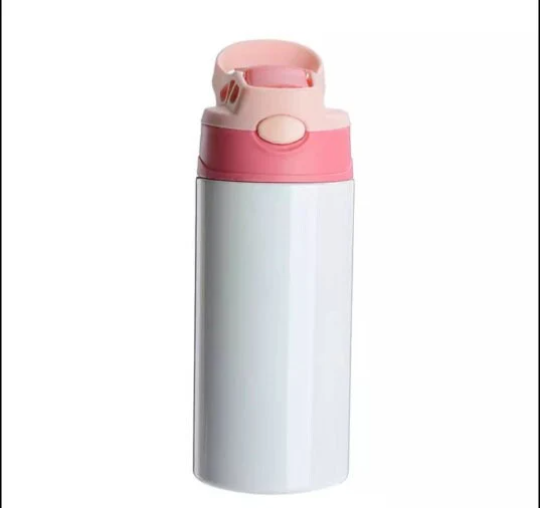 12oz Kids Sublimation Tumblers with colored lids and straw