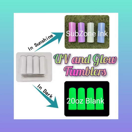 Glow In The Dark/UV Color Changing Sublimation Tumblers (20oz Gloss Finish)