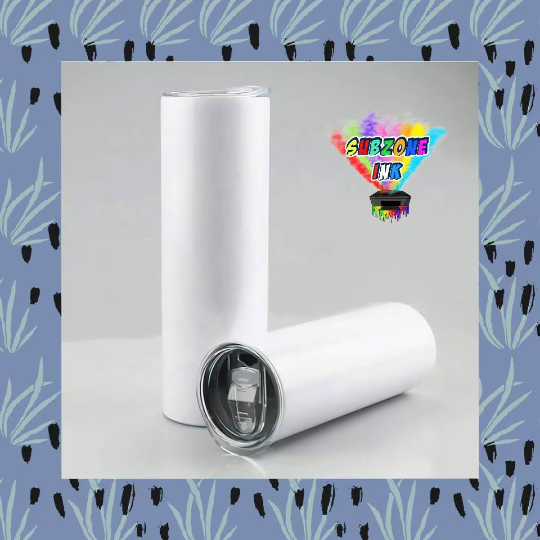 20oz. Straight Sublimation Tumbler w/ Reusable Straws