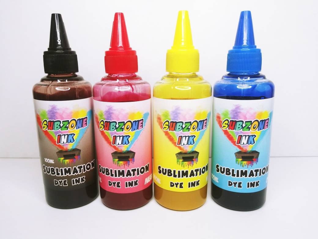 Sub Ink Pen SubZone Ink 4-100ml Bottles CMYK Dye Sublimation Ink – SubPlusLV & Eco ...